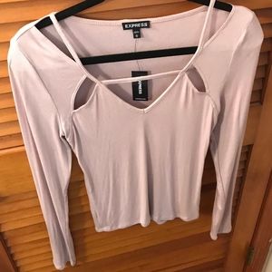 NWT Express Light Pink Strappy V-Neck Top